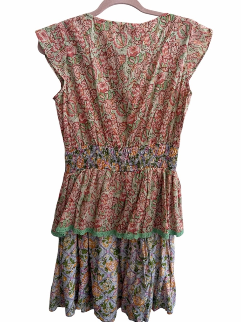 Barok Paris Floral Midi Dress Lace‎ Metallic Ruffle Size Small NWT Boho - Picture 3 of 10